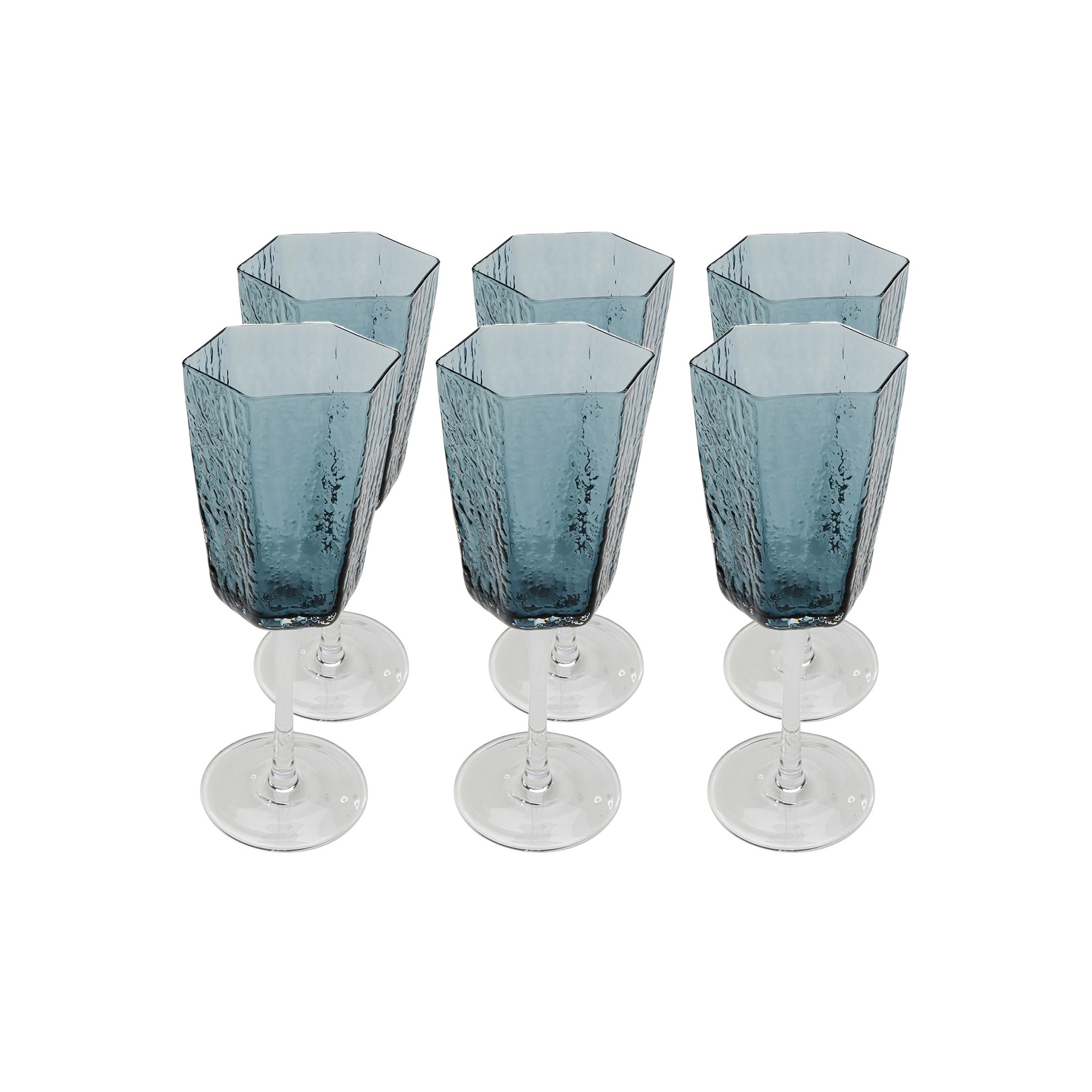 Verres à vin blanc Cascata bleus set de 6 Kare Design