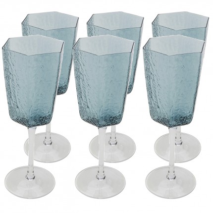 Verres à vin rouge Cascata bleus set de 6 Kare Design