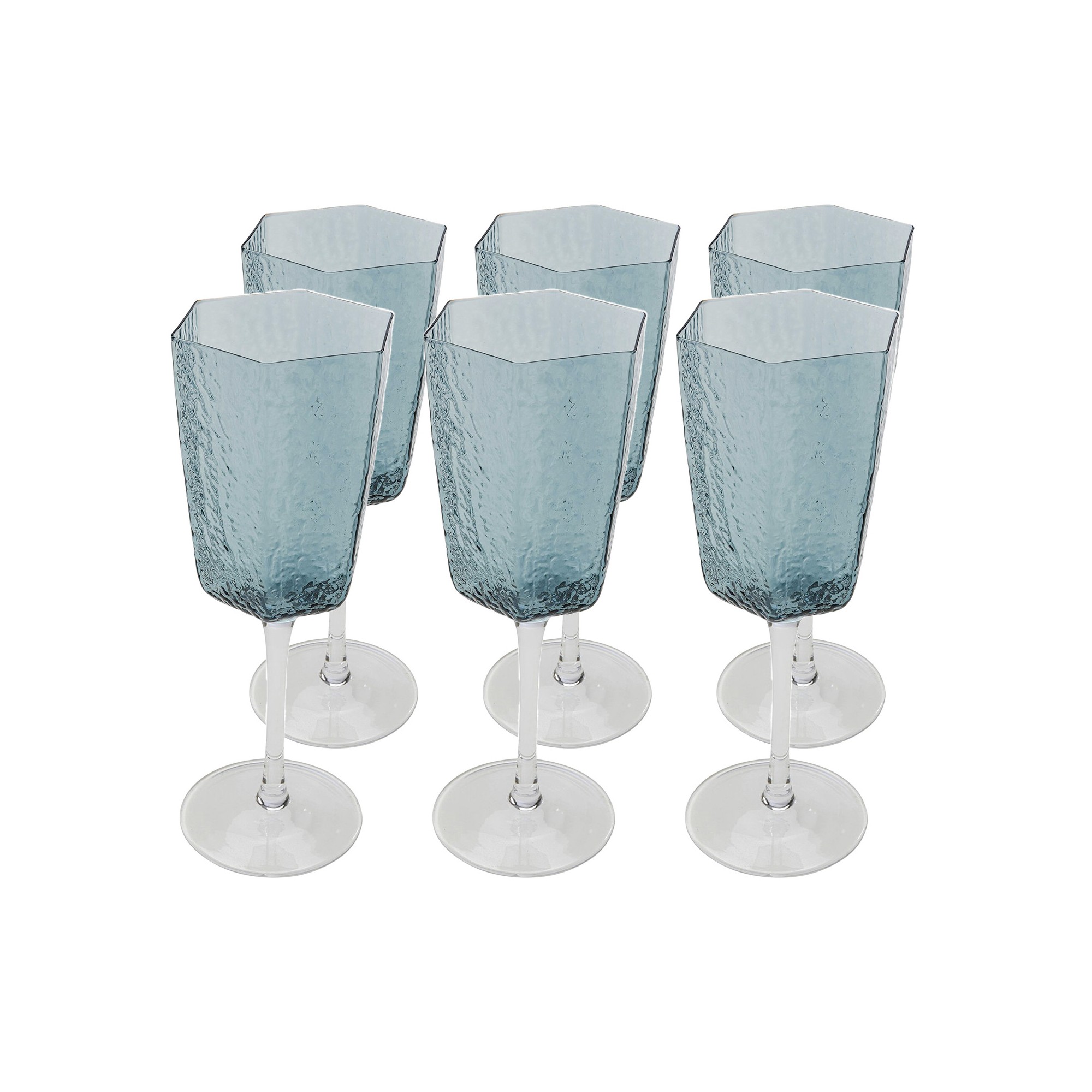 Verres à vin rouge Cascata bleus set de 6 Kare Design