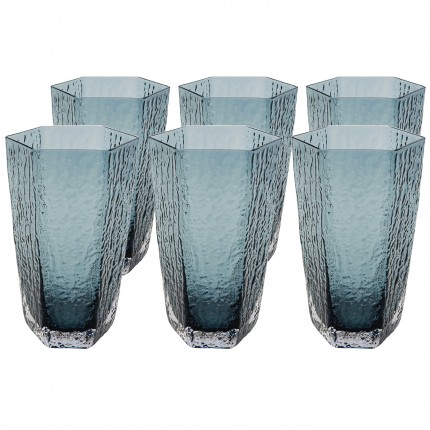 Verres hauts Cascata bleus set de 6 Kare Design