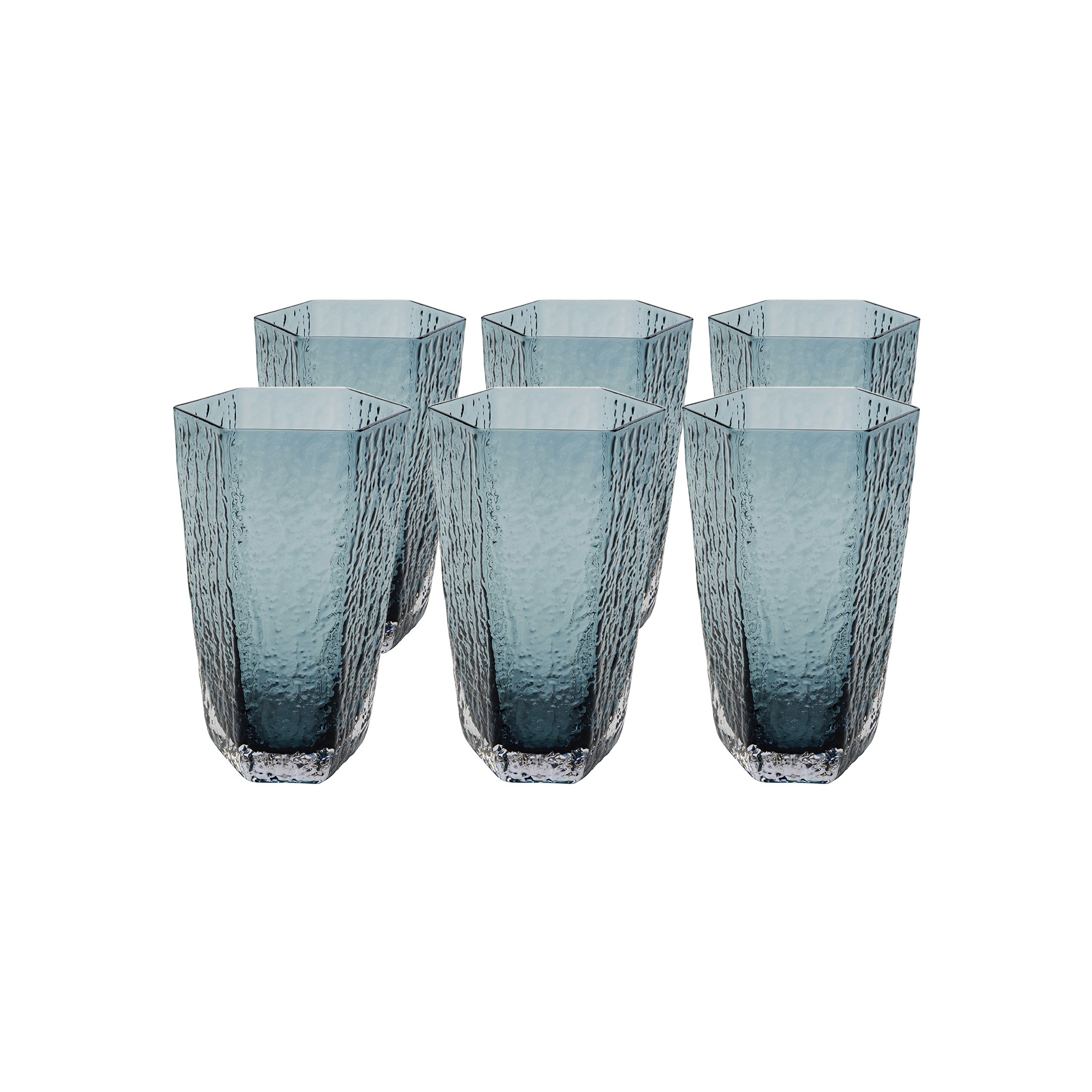 Verres hauts Cascata bleus set de 6 Kare Design