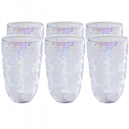 Verres à eau Ice Flowers violets set de 6 Kare Design