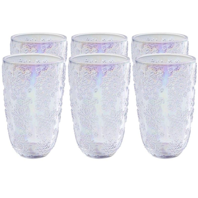 Water glass  6/set- Ice Flowers Colore - Kare Design