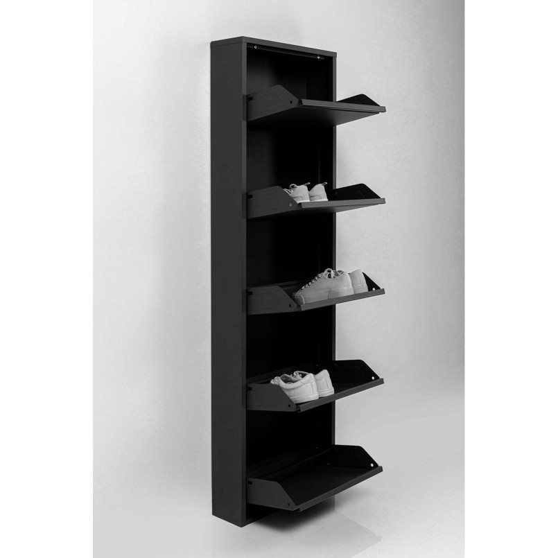 Casier à chaussures noir 5 tiroirs - Caruso - Kare Design