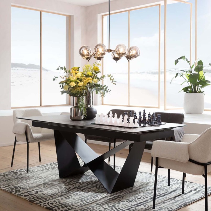 Contemporary stoneware extensible table - Connesso - Kare Design