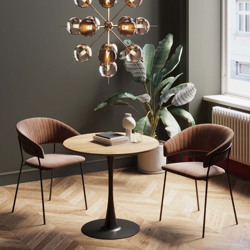 Oak and black steel table - Schickeria - Kare Design