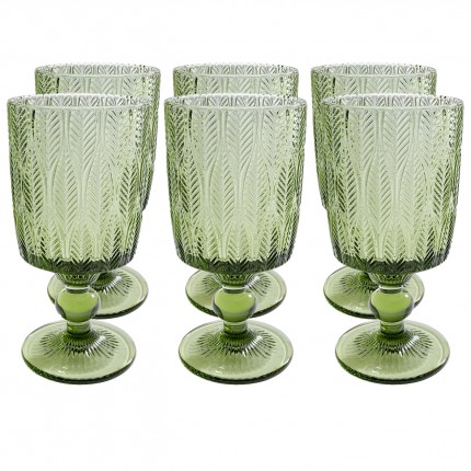 Verres à vin Fogli verts set de 6 Kare Design