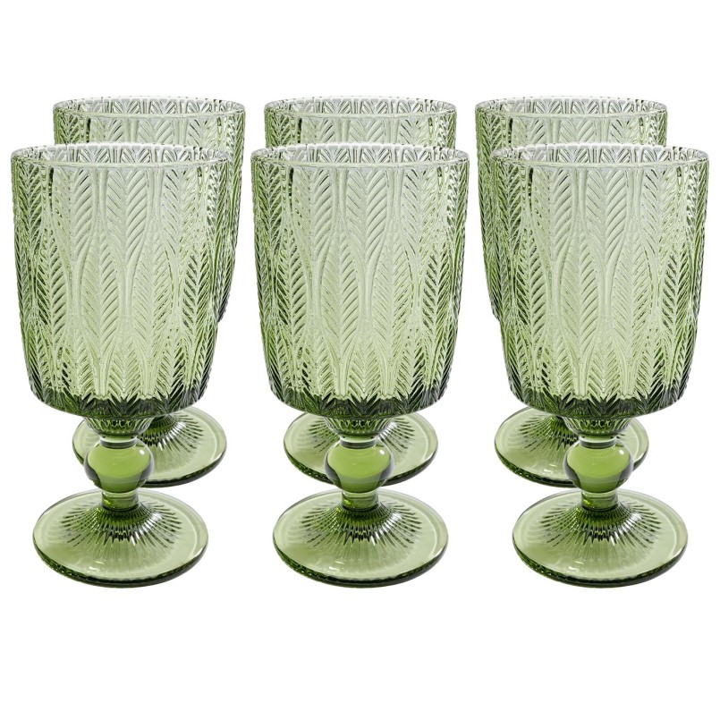 Verres à vin en verre vert - Fogli - Kare Design