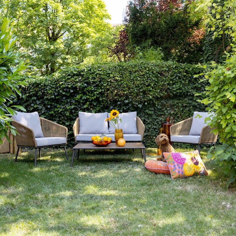 Salon de jardin marron et gris - Elba - Kare Design