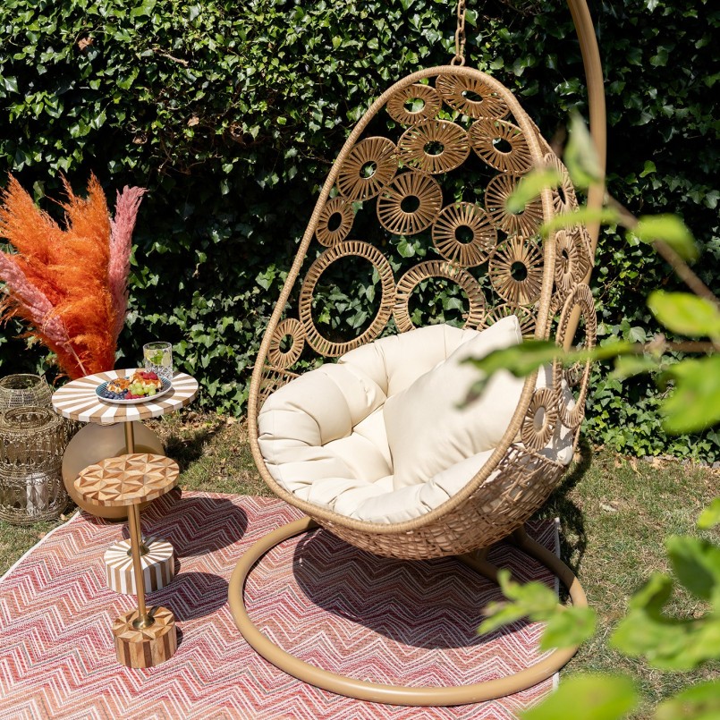 Round white and gold side table - Domero Cirque - Kare Design