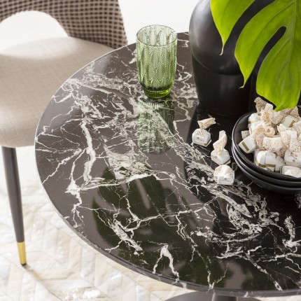 Table Schickeria 80cm effet marbre noir Kare Design