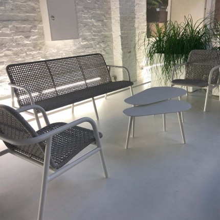 Fauteuil de jardin Diego blanc et gris Gescova