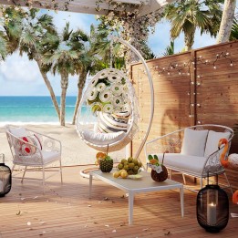 Fauteuil suspendu en acier blanc - Ibiza - Kare Design