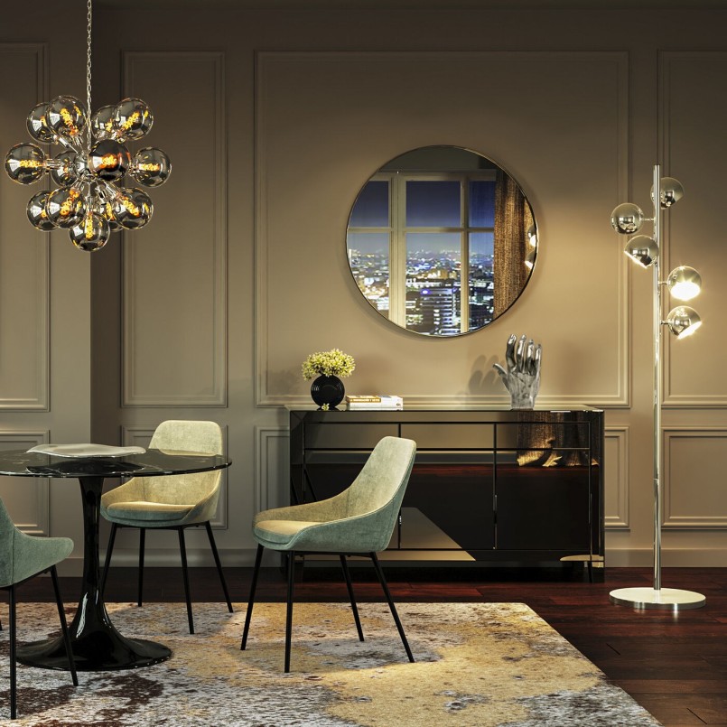 Lampadaire Moderne Argenté - Calotta - Kare Design
