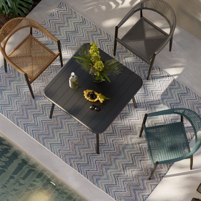 Chaise de jardin avec accoudoirs marron - Palma - Kare Design