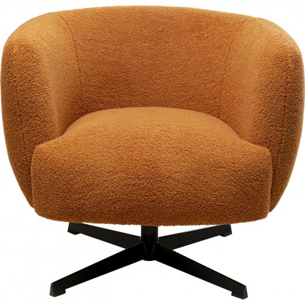 Fauteuil pivotant Fuzzy marron Kare Design