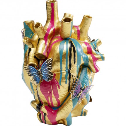 Vase Butterflies Heart 25cm