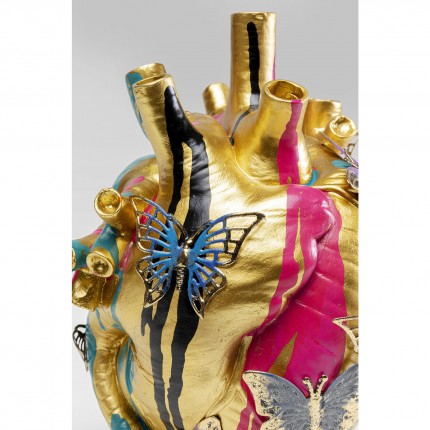 Vase Butterflies Heart 25cm