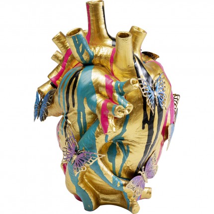 Vase Butterflies Heart 25cm