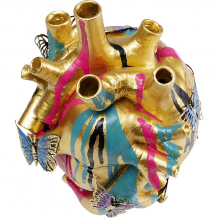 Vase Butterflies Heart 25cm
