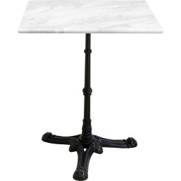 White marble and black steel dining table - Bistrot - Kare Design