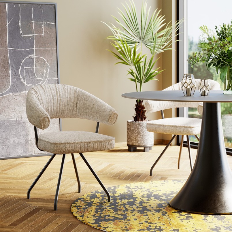 Table contemporaine ronde en grès - Grande Possibilita - Kare Design