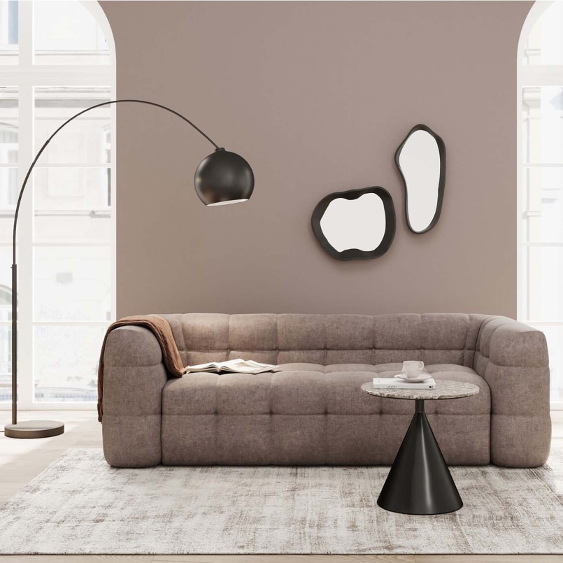 Matte black steel arc floor lamp - Lounge - Kare Design