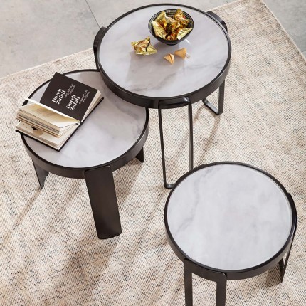 Tables basses Perelli noires set de 3 Kare Design