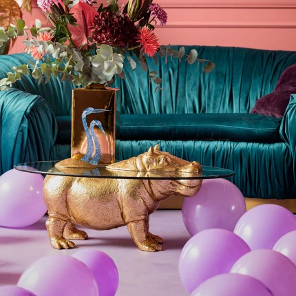 Table basse hippopotame doré Kare Design