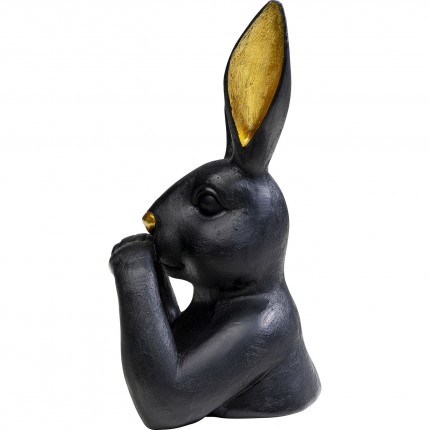 Déco buste lapin noir 23cm Kare Design