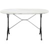 Table à manger en marbre blanc et acier noir - Bistrot - Kare Design