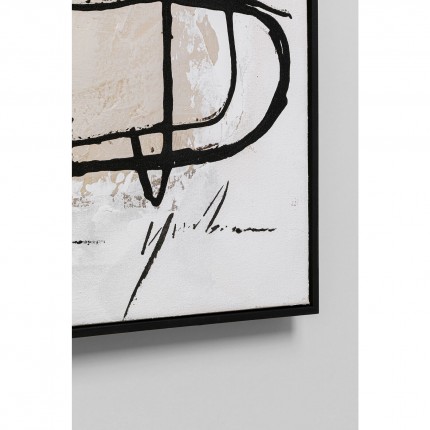 Peinture Frame Dust grise 100x100cm Kare Design