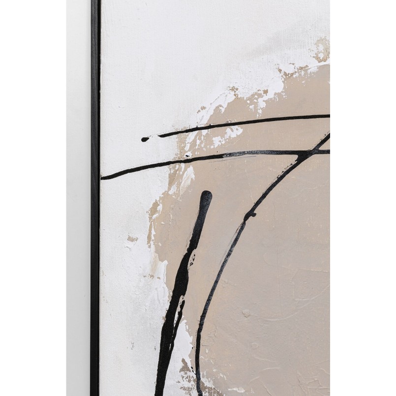 Toile abstraite blanche, grise et noire - Dust - Kare Design