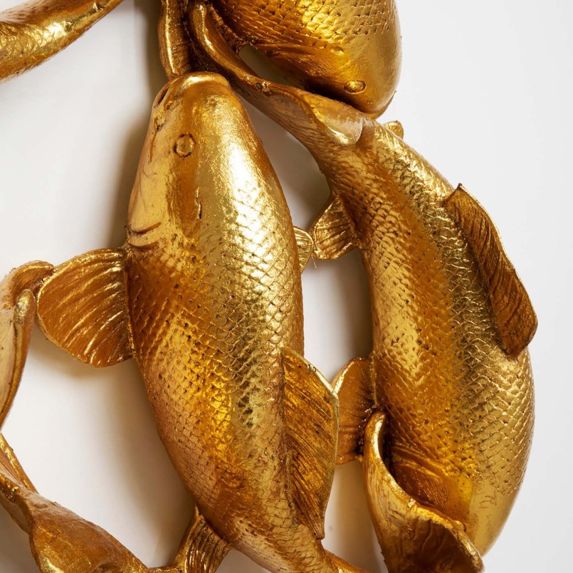 Wall decoration with golden koi circle - Kare Design