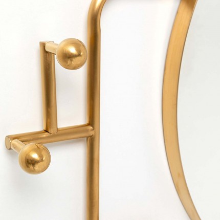 Porte-manteau miroir Tristan 65cm doré Kare Design