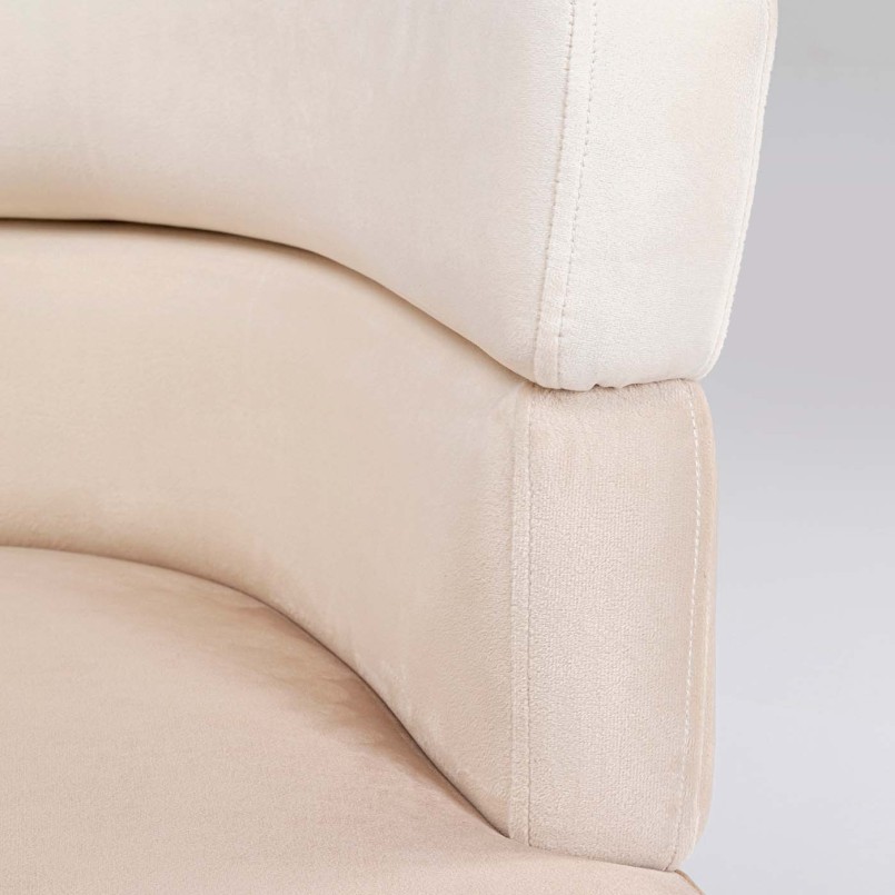 Fauteuil rétro velours crème - Sandwich - Kare Design
