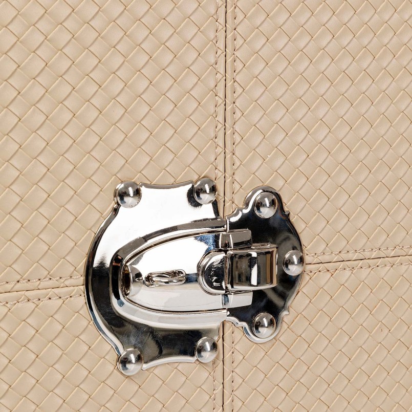 Beige woven leatherette trunk - Venezia - Kare Design