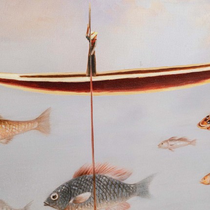 Peinture gondolier poissons 60x120cm Kare Design