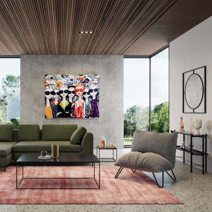 Miroir Stanford 90x90cm noir Kare Design