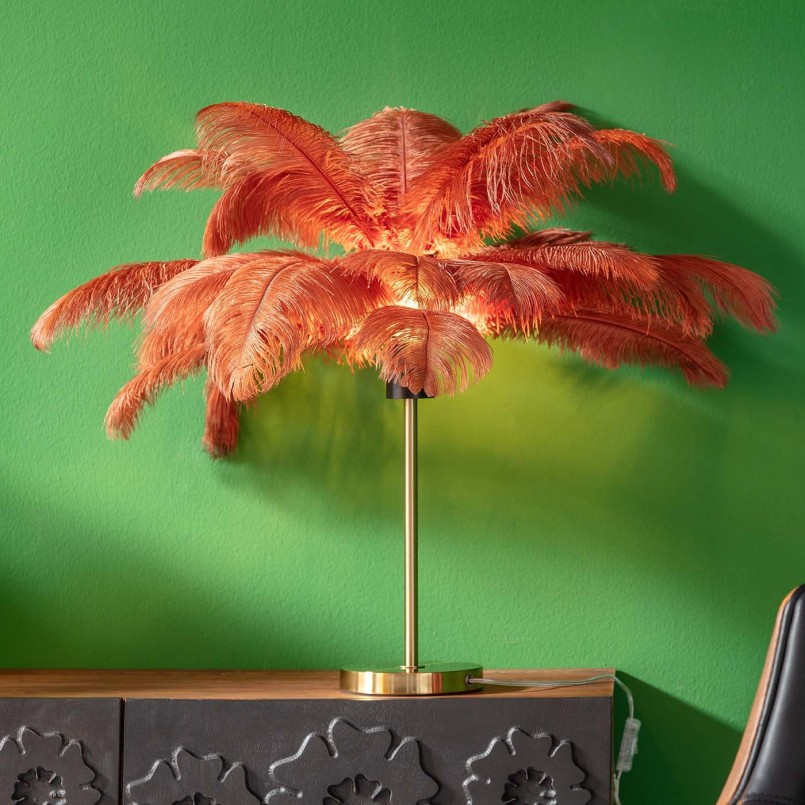 Red feather table lamp - Kare Design