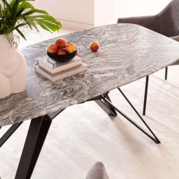 Table à manger en granite gris et blanc - Okinawa - Kare Design
