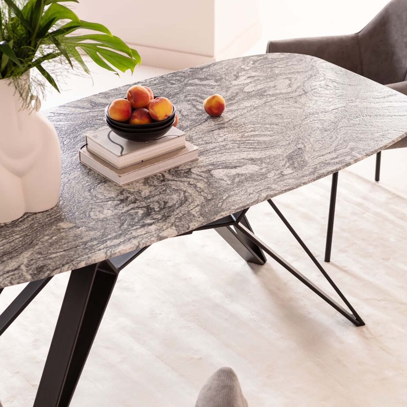 Table à manger en granite gris et blanc - Okinawa - Kare Design