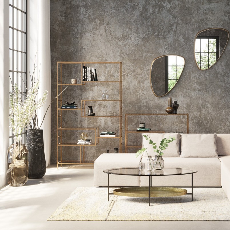 Étagère contemporaine dorée - Loft - Kare Design