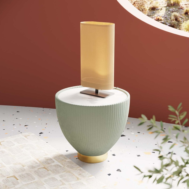 Round white marble effect side table - Endless - Kare Design