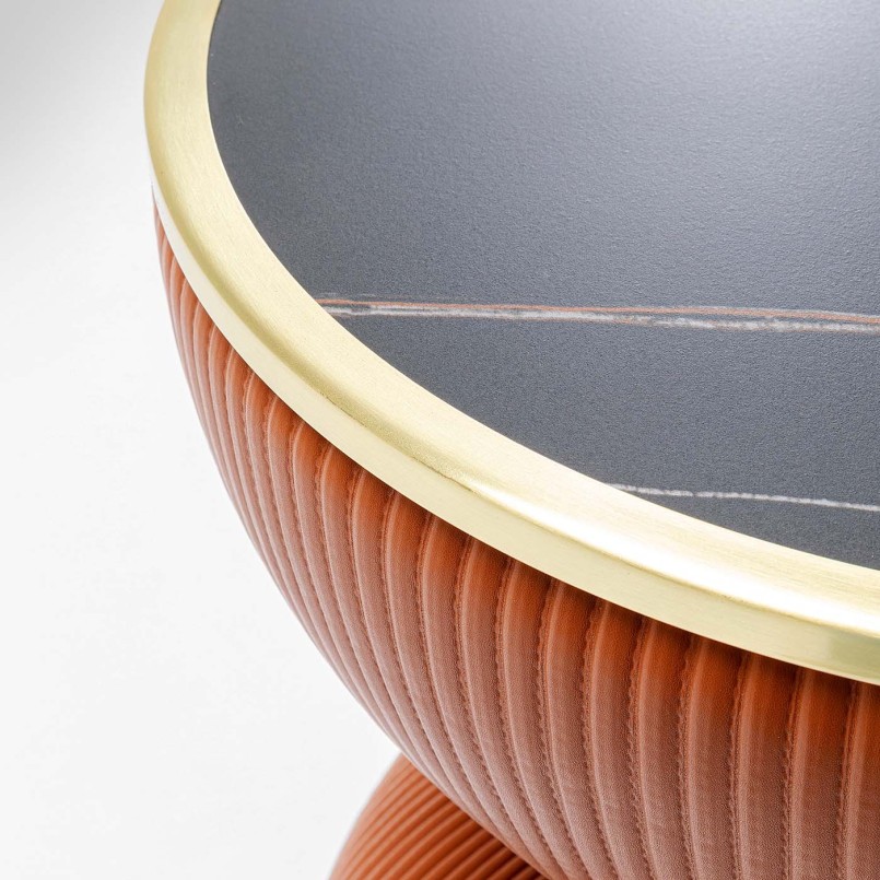 Table d'appoint rétro orange, noire et dorée - Endless Vegas - Kare Design