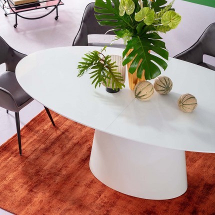 Table à rallonge Benvenuto ovale blanche Kare Design
