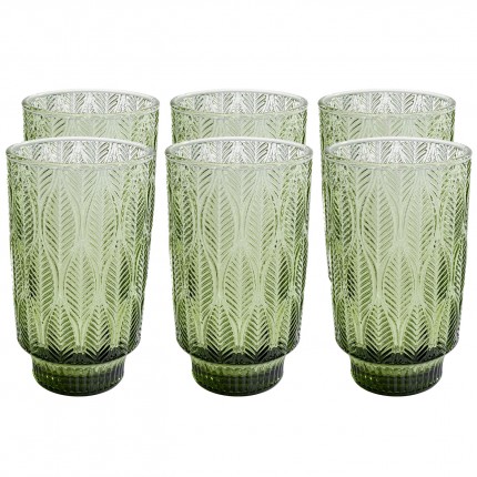 Verres à eau Fogli verts set de 6 Kare Design