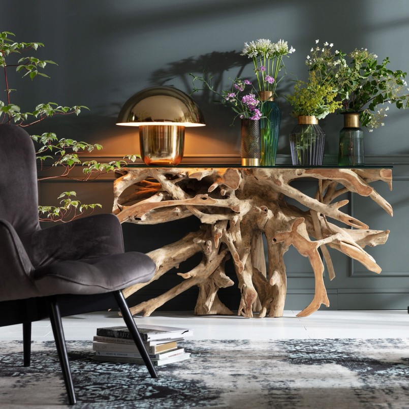 Ethnic wooden console - Roots - Kare Design