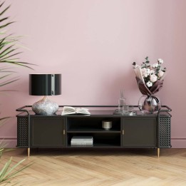 Steel and glass retro TV stand - Fence - Kare Design