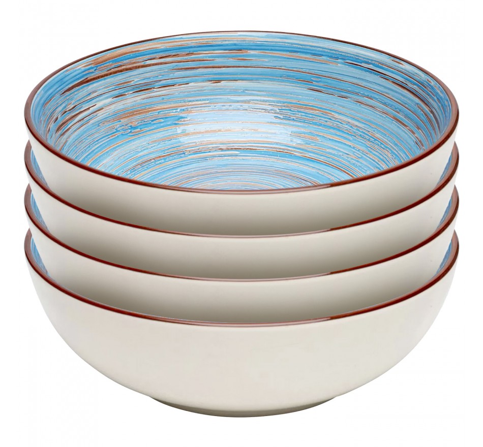 Bols Swirl Blue 22cm set de 4 Kare Design